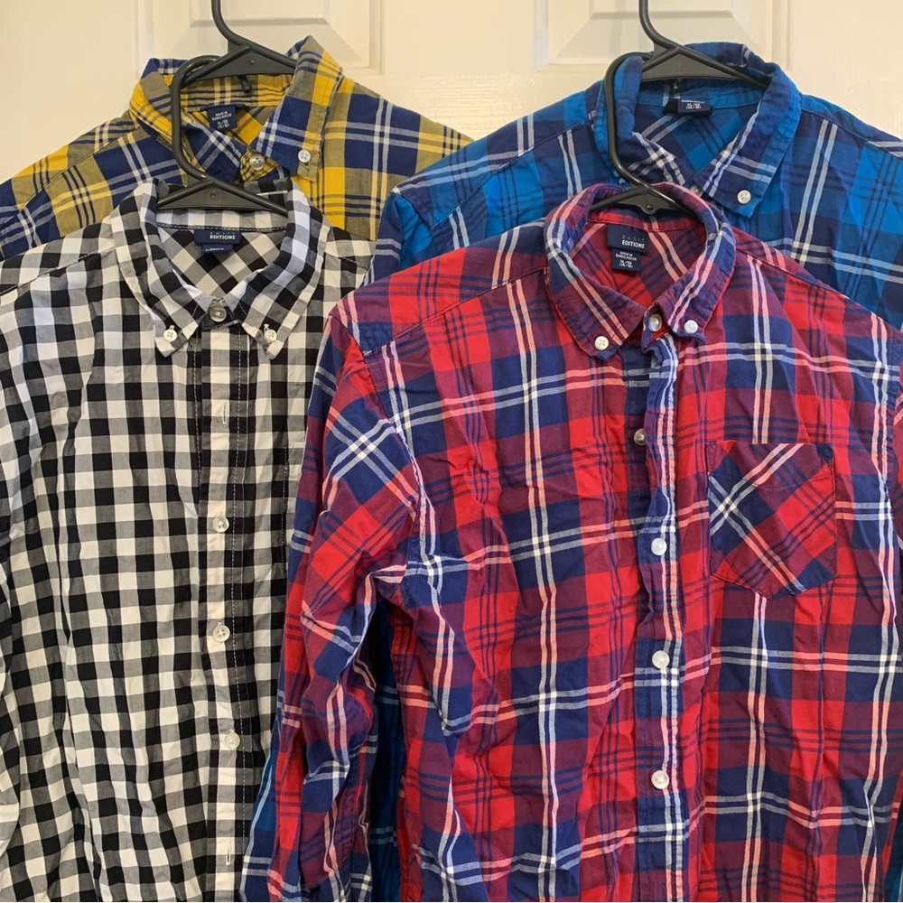 4 pack Basic edition youth XL long sleeve button up shirts bundle EUC
